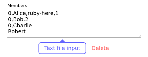 Screen - Member input