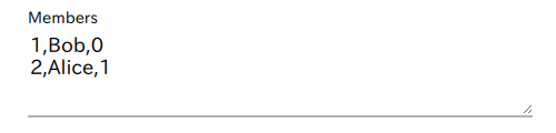 Screen - Member input
