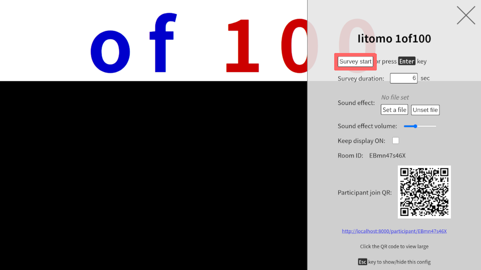 Screen - Survey start button