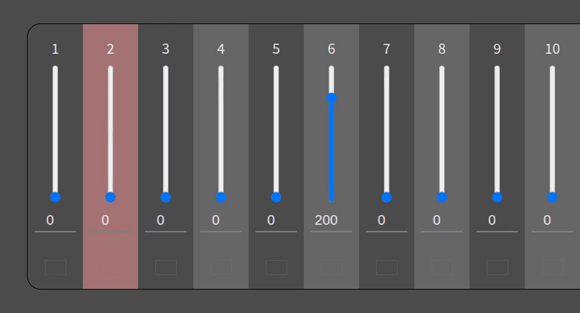 Channel value - key control