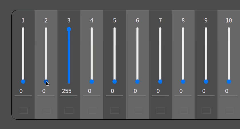 Channel value - mouse control